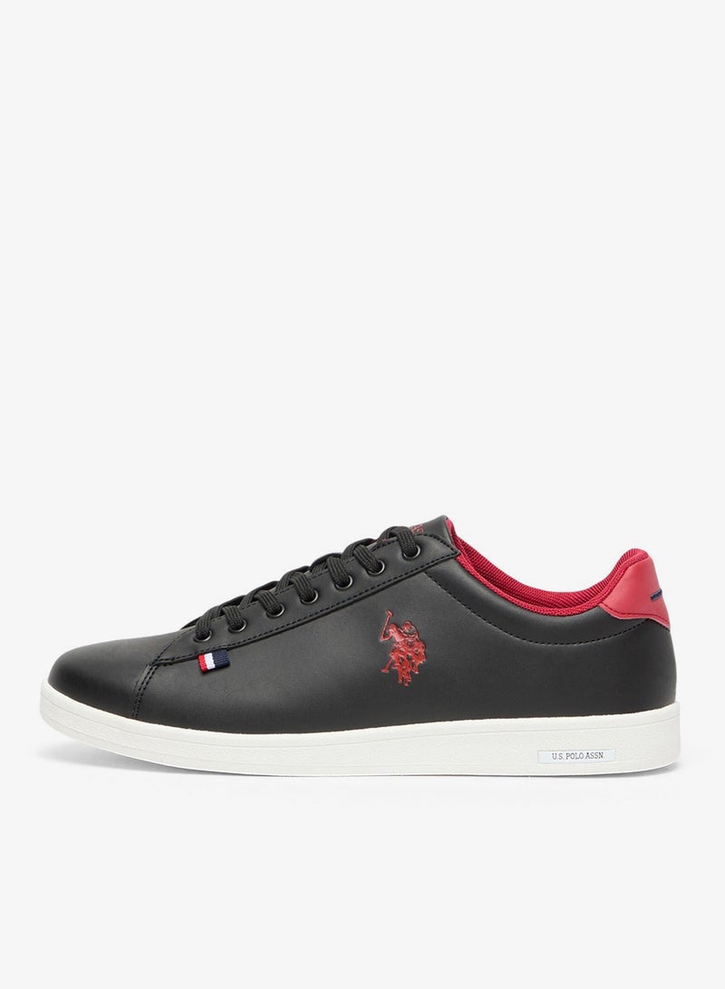 Men's Black Low-Top Sneakers - Bold Lace-Up Style Shoes, Comfortable Casual Footwear image 4