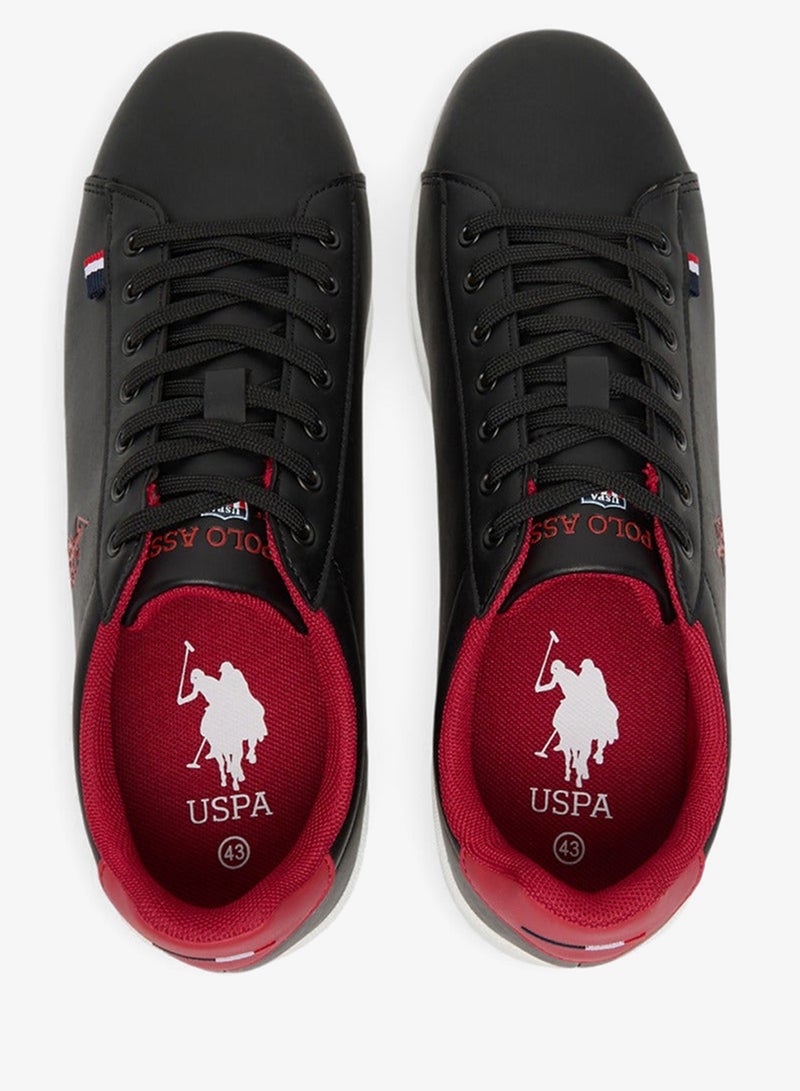 Men's Black Low-Top Sneakers - Bold Lace-Up Style Shoes, Comfortable Casual Footwear image 7