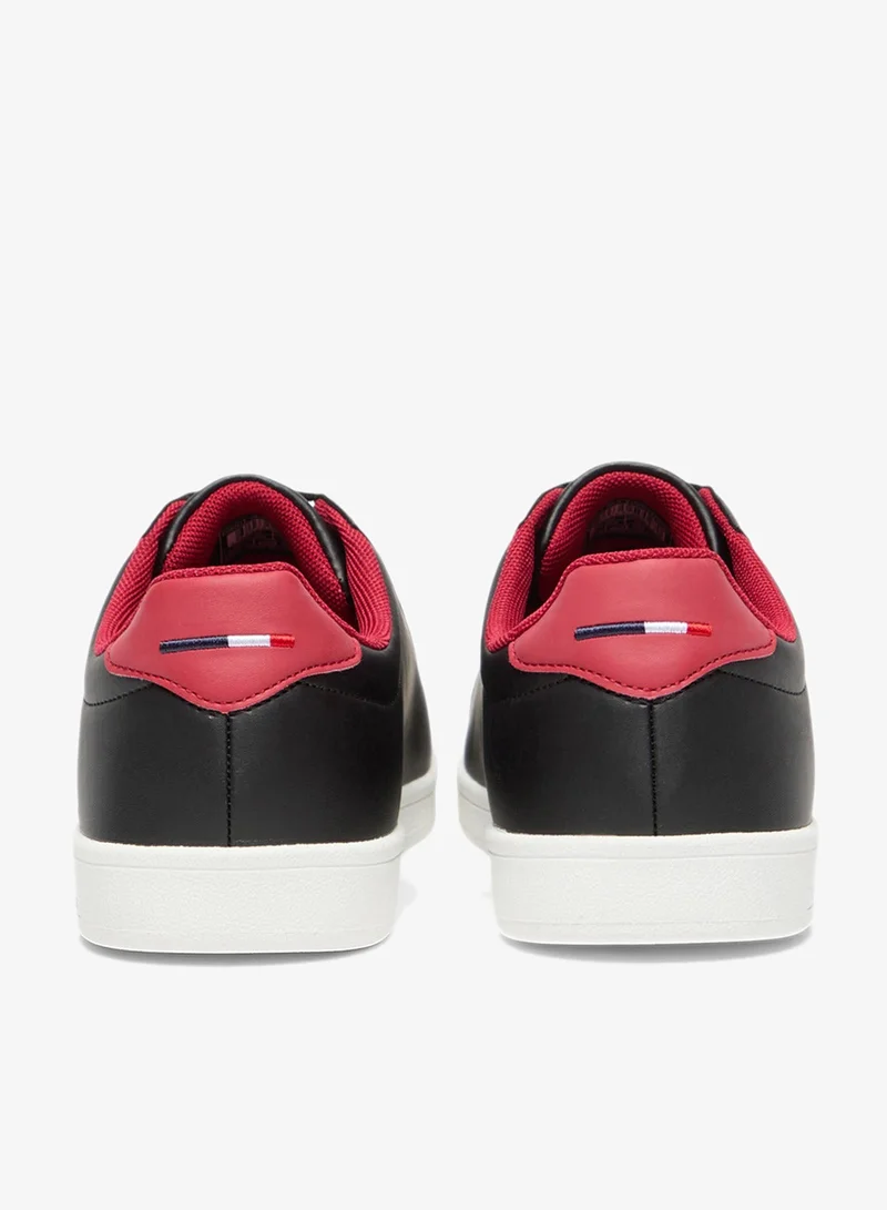 U.S. Polo Assn. Black/Red Men's Black Low-Top Sneakers - Bold Lace-Up Style Shoes, Comfortable Casual Footwear for Men | Best Price UAE