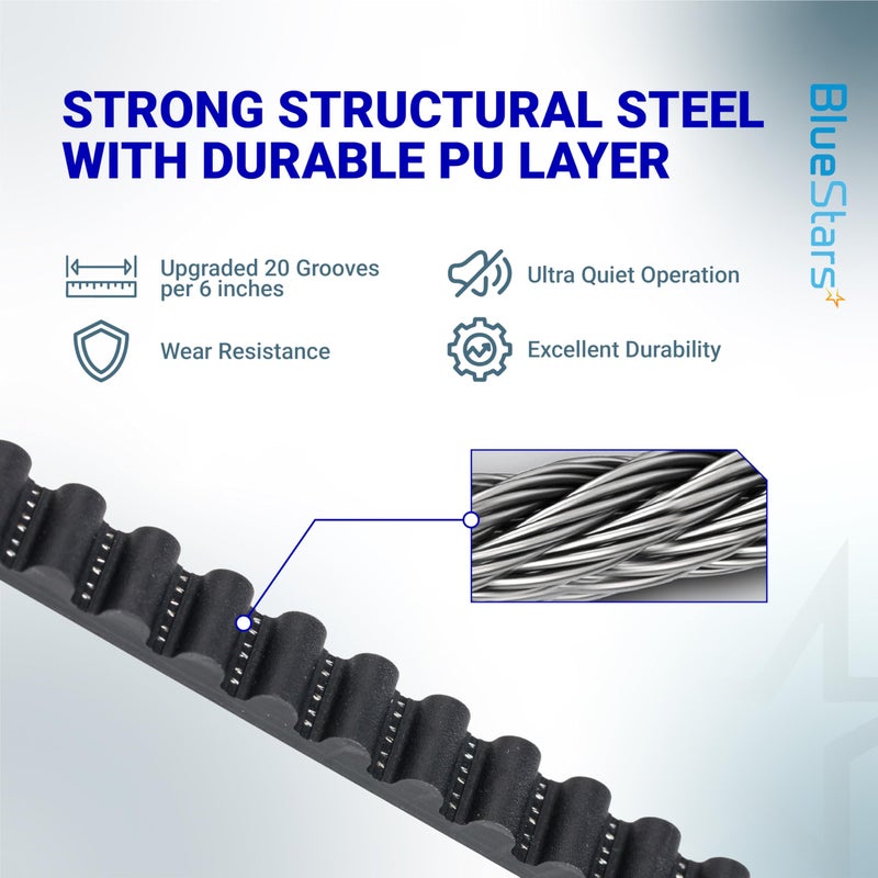 BlueStars Upgraded 37561R.S Belt for 7FT Garage Door - Compatible with Genie 1028 1128 2028 2128 3020 3042 3024 3120 Silentmax 1000 1200 Intellig 1000 1200-223'' Garage Door Opener Belt Replacement - Image 5