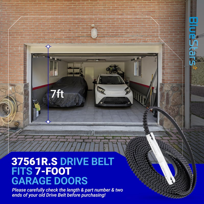 BlueStars Upgraded 37561R.S Belt for 7FT Garage Door - Compatible with Genie 1028 1128 2028 2128 3020 3042 3024 3120 Silentmax 1000 1200 Intellig 1000 1200-223'' Garage Door Opener Belt Replacement - Image 3