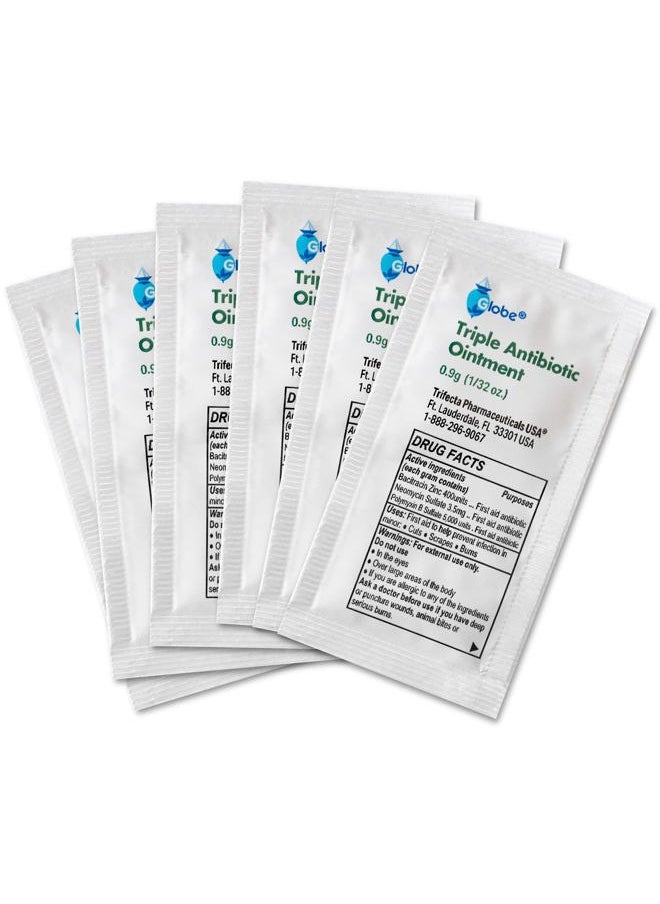Globe (144 Pack) Triple Antibiotic Ointment 0.9g Single Packet, First Aid Kit for Minor Scratches, Wounds, Cuts and Burns, Prevents Infection Active Ingredients Compare to Leading Brand, Travel Size  - Image 4