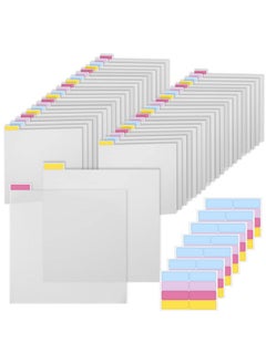 Caydo 42 Pieces Scrapbook Tabbed Dividers Plastic Clear Scrapbook Paper Dividers With 56 Pieces Sticky Index Tabs For Dividing 12 X 12 Inch Scrapbook Paper Cardstock  - Image 1