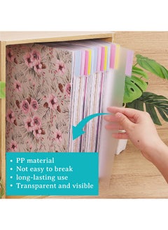 Caydo 42 Pieces Scrapbook Tabbed Dividers Plastic Clear Scrapbook Paper Dividers With 56 Pieces Sticky Index Tabs For Dividing 12 X 12 Inch Scrapbook Paper Cardstock  - Image 5