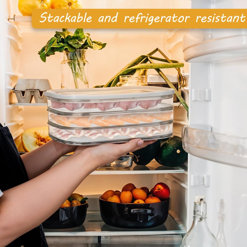 Qulkws 6 Pcs Deli Meat Container for Fridge Stackable Bacon Cheese Container Lunch Meat Food Storage Boxes with Lid for Cold Cuts, Cheese, Lunchmeat, Salami - Image 4