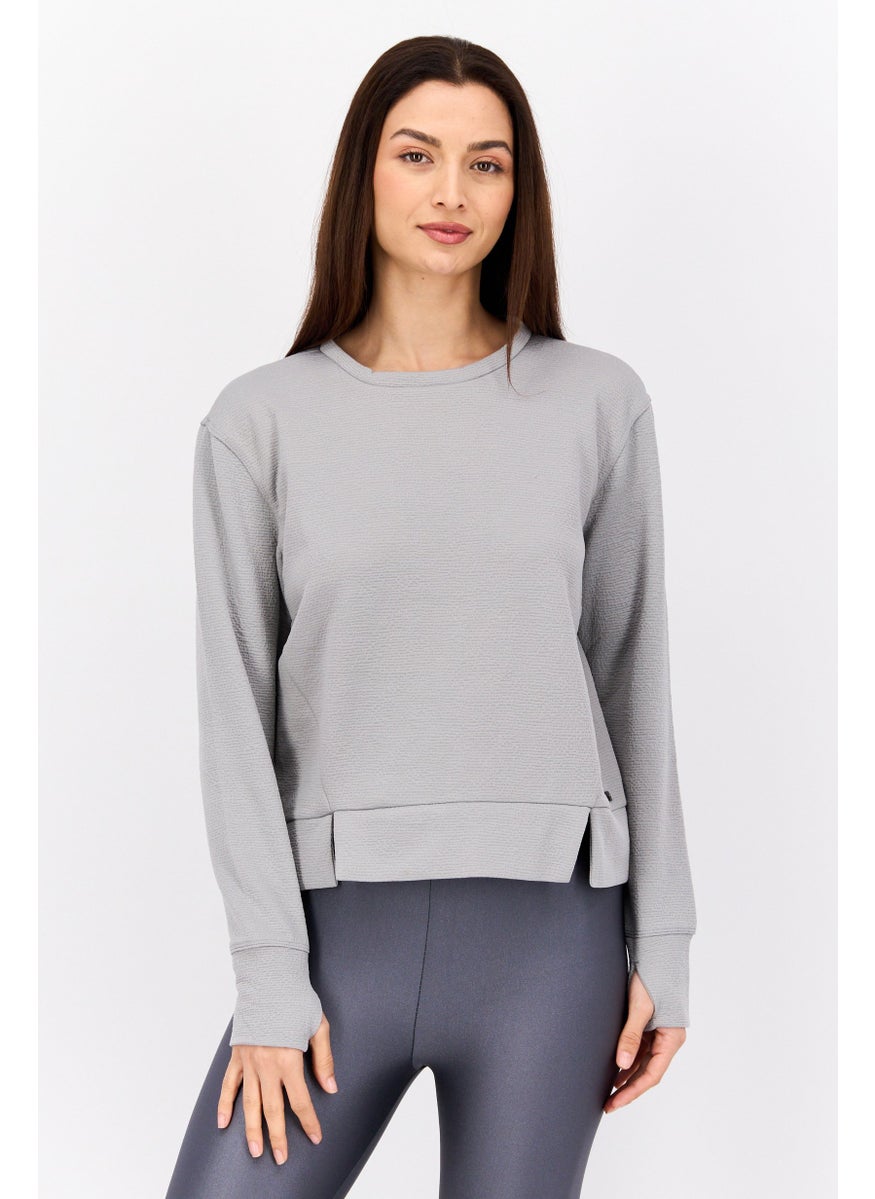 NINE WEST Women Sportswear Fit Long Sleeve Training Top, Grey  - Image 1