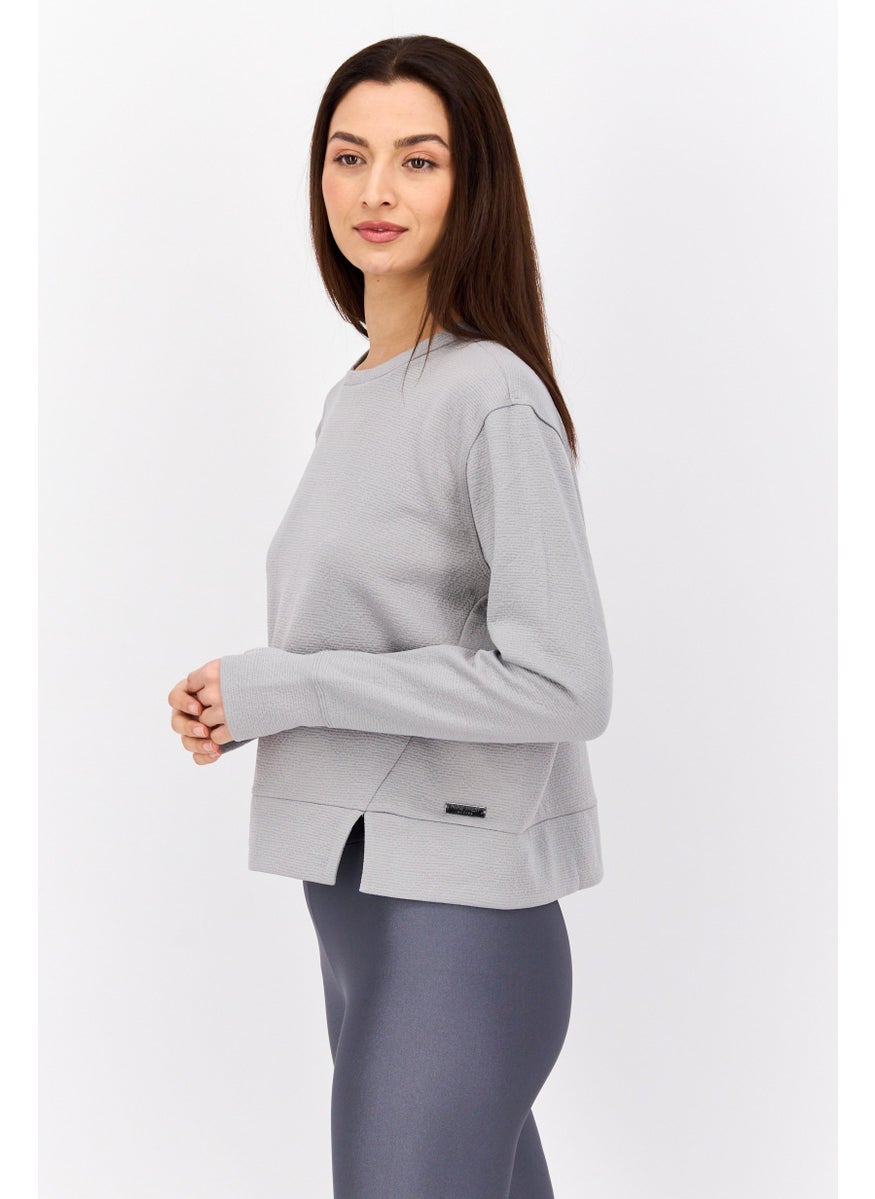 NINE WEST Women Sportswear Fit Long Sleeve Training Top, Grey  - Image 4