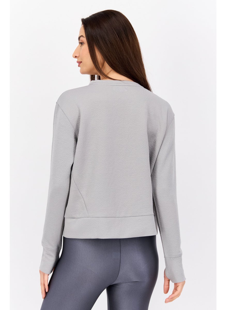 NINE WEST Women Sportswear Fit Long Sleeve Training Top, Grey  - Image 2