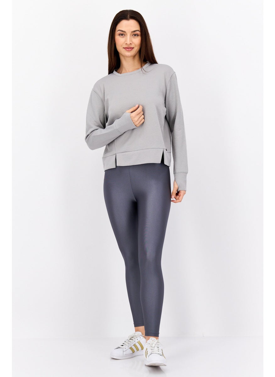 NINE WEST Women Sportswear Fit Long Sleeve Training Top, Grey  - Image 3