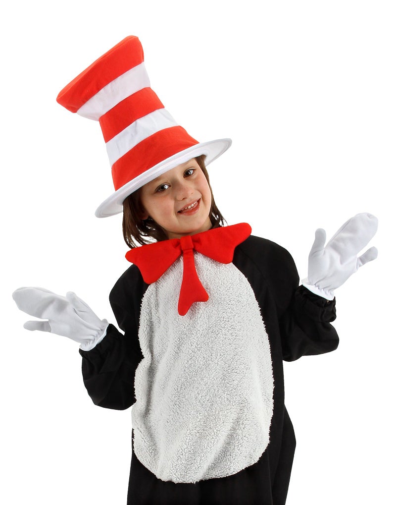 elope Dr. Seuss Cat in The Hat Costume Accessory Kit for Kids Standard Black,White - Image 4