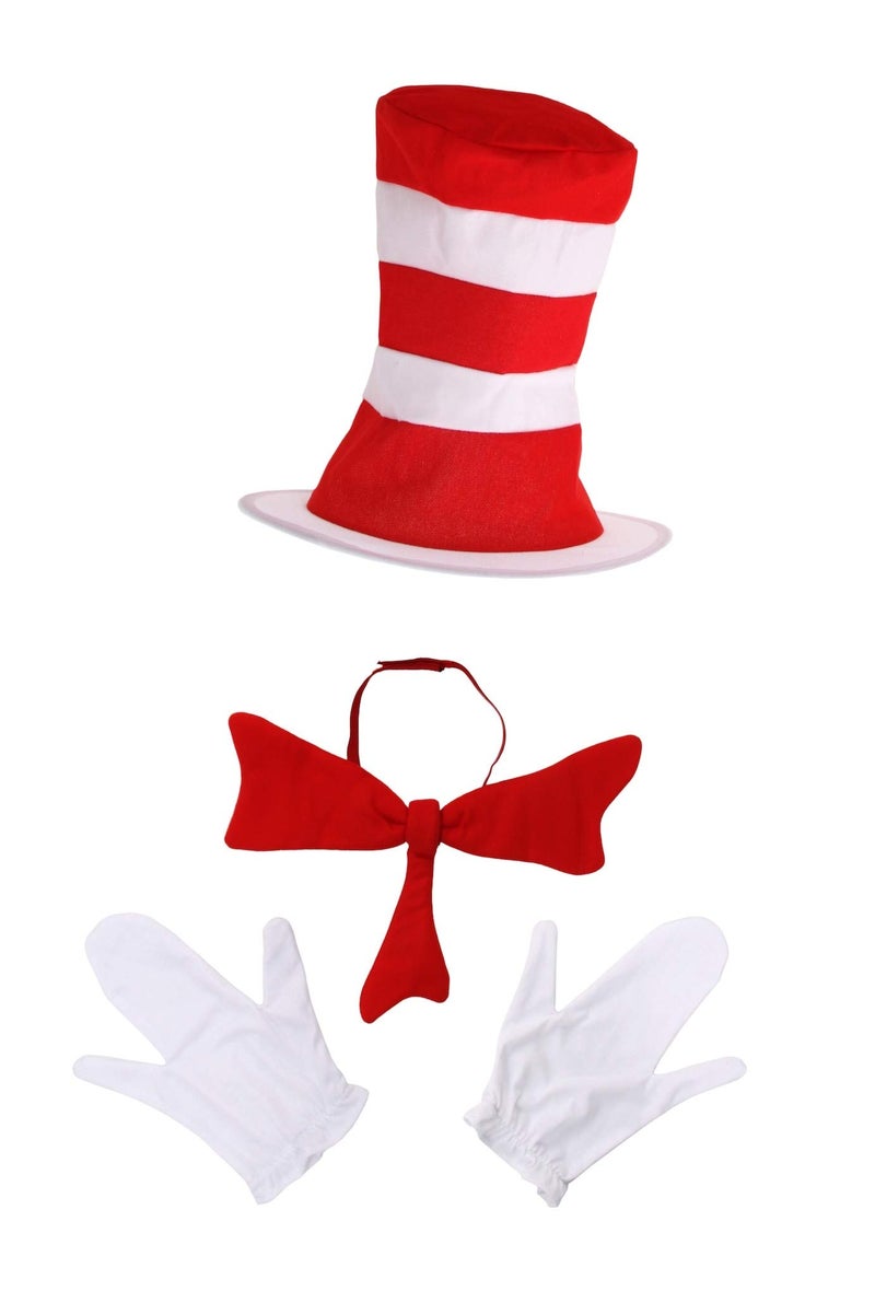 elope Dr. Seuss Cat in The Hat Costume Accessory Kit for Kids Standard Black,White - Image 3