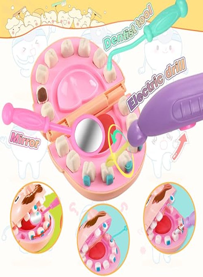 مجموعة عجينة لعب طبيب الأسنان للأطفال من سن 4 إلى 8 سنوات مع مجموعة أدوات حفر وتعبئة الأسنان، مجموعة ألعاب الطبيب DIY للأطفال الصغار من العجين الملون - Image 2