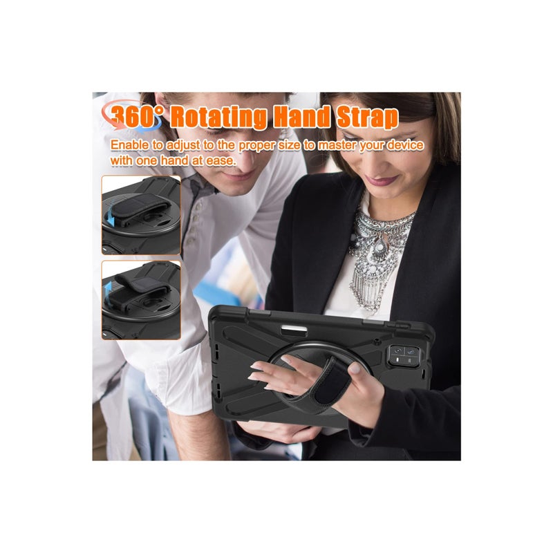 SOLARAE حافظة متينة لجهاز Xiaomi Pad 6 (11 بوصة 2023) ، حافظة قابلة للدوران مع [حامل قابل للدوران 360 درجة / حزام يد] [حزام كتف] حافظة واقية هجينة لجهاز Xiaomi Mi Pad 6 / Mi Pad 6 Pro، أسود - Image 3