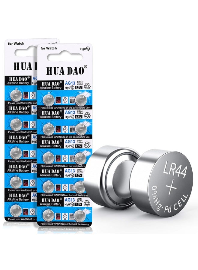 HUA DAO 20 Pack LR44 AG13 357 303 SR44 Battery 1.5V Button Coin Cell Batteries - Image 1