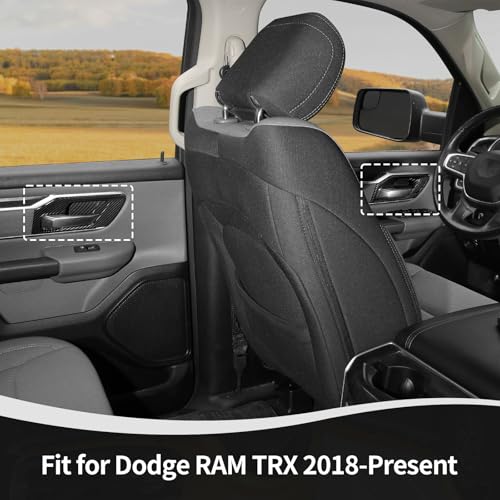 JOSHELA for RAM TRX Inner Door Handle Cover Trim Bowl Fit for Dodge RAM TRX 2018-Present Black Carbon Fiber Interior Accessories 4pcs - Image 4