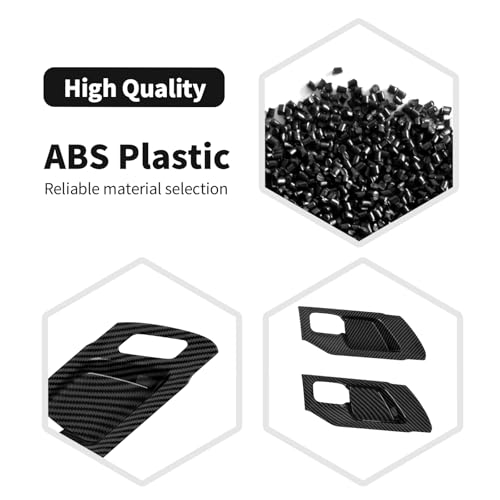 JOSHELA for RAM TRX Inner Door Handle Cover Trim Bowl Fit for Dodge RAM TRX 2018-Present Black Carbon Fiber Interior Accessories 4pcs - Image 3