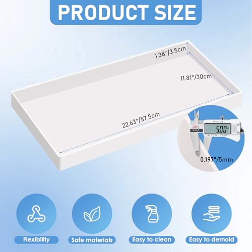Vehipa Extra Large Epoxy Resin Mold 22.63x11.81x1.38in, Reusable Resin Molds for River Table, Coffee Table, Trays, Cutting Boards, DIY Resin Art - Image 2