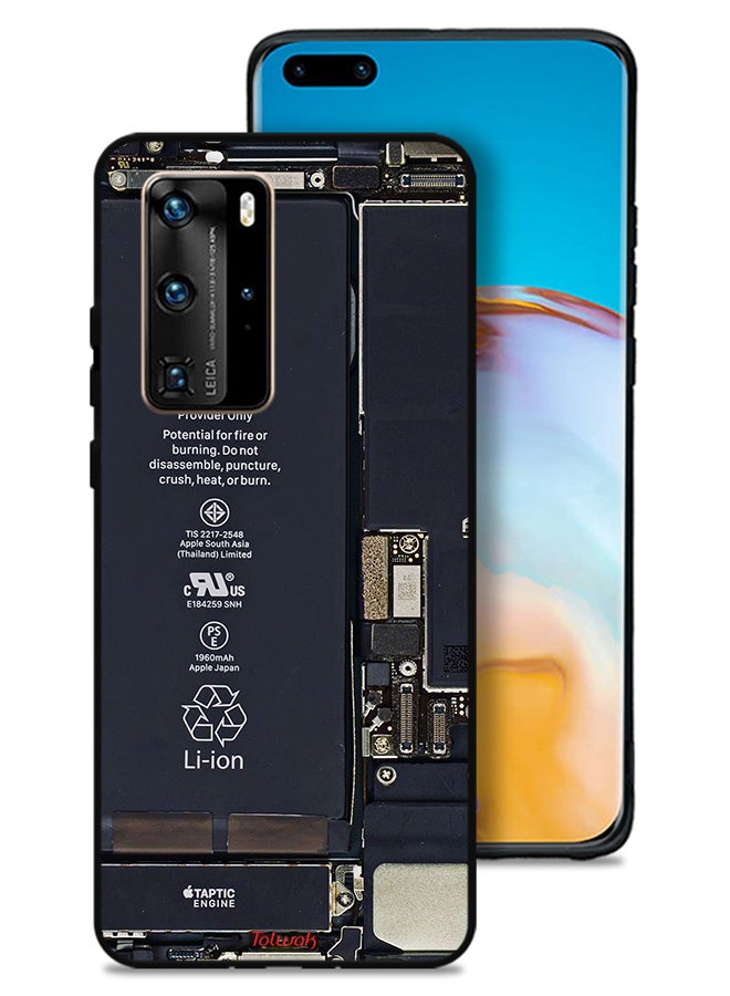 Tolwak غطاء حماية واقٍ لهاتف هواوي P40 برو 5G بنمط دائرة الهاتف - Image 1