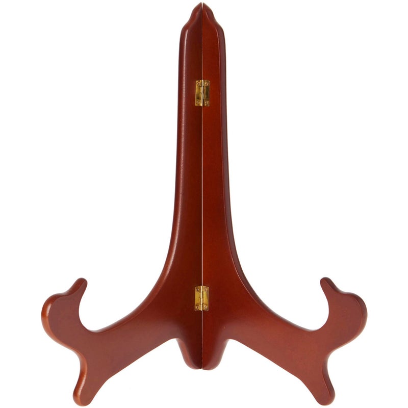 Bards Hinged Walnut MDF Wood Plate Stand 14 H x 11 W x 8 D For 13  17 Plates