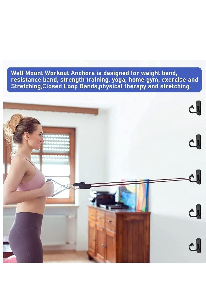 3PCS Workout Wall Mount Anchors Heavy Duty Resistance Band Wall Anchor Home Gym Exercise Anchors Ceiling Mounted Hooks Exercise Strap Anchor for Body Weight Straps Strength Training Yoga  - Image 2