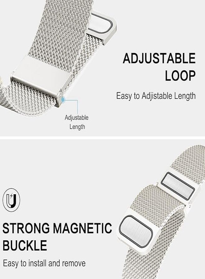 DEALELE Straps Compatible with Samsung Galaxy Watch 7/6/5/4 40mm/44mm/Huawei Watch GT5 Pro 42mm/GT5/GT4 41mm/Garmin Venu 3S, 18mm 20mm Stainless Steel Milanese Mesh Strap for Women Men, 18mm - Image 3