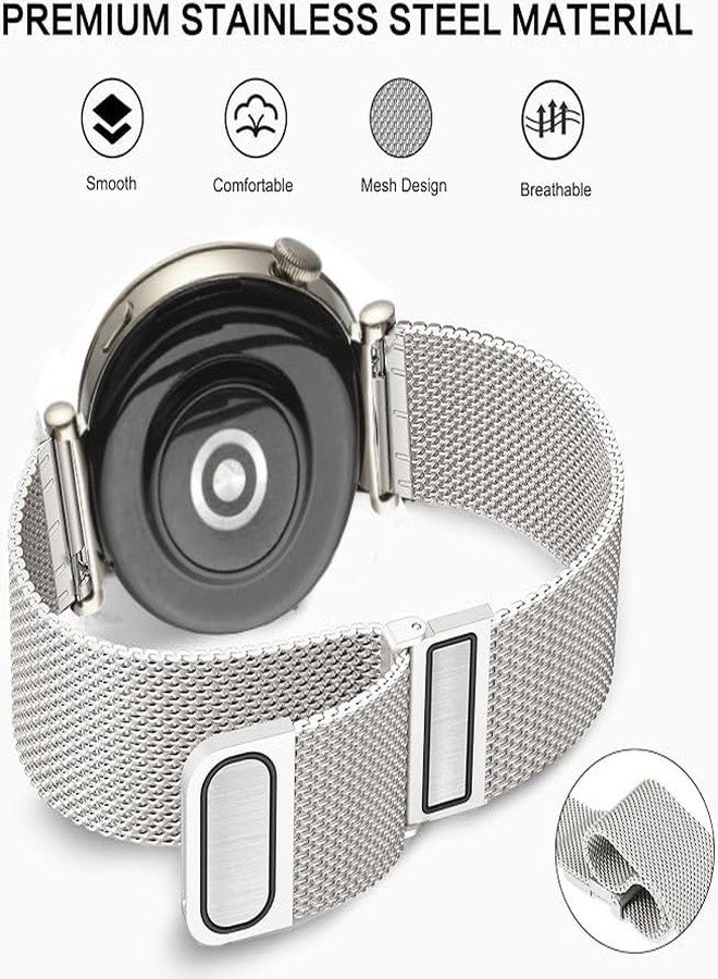 DEALELE Straps Compatible with Samsung Galaxy Watch 7/6/5/4 40mm/44mm/Huawei Watch GT5 Pro 42mm/GT5/GT4 41mm/Garmin Venu 3S, 18mm 20mm Stainless Steel Milanese Mesh Strap for Women Men, 18mm - Image 2