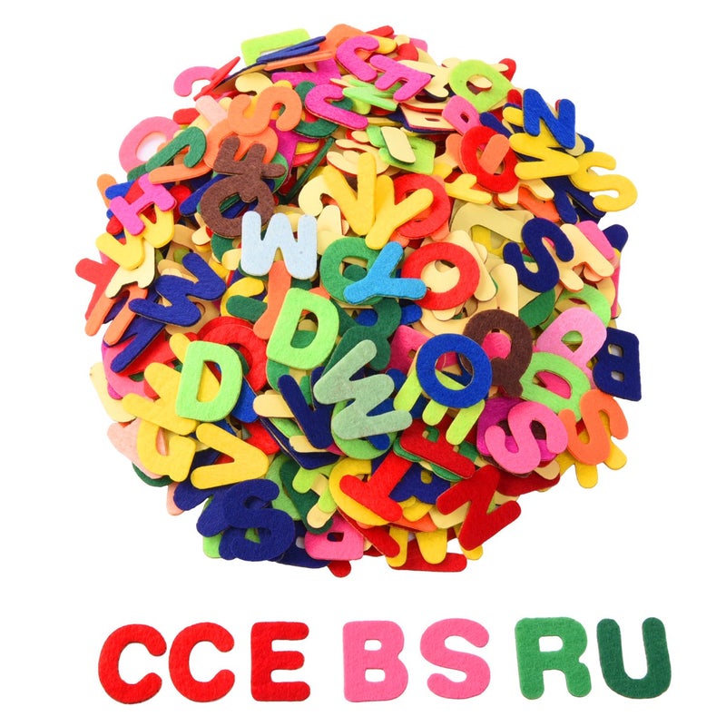 Outus Felt Letters Stickers Self-Adhesive Alphabet Letters for Kids DIY Craft 500 Pieces, 1 Inch Assorted Colors - Image 1