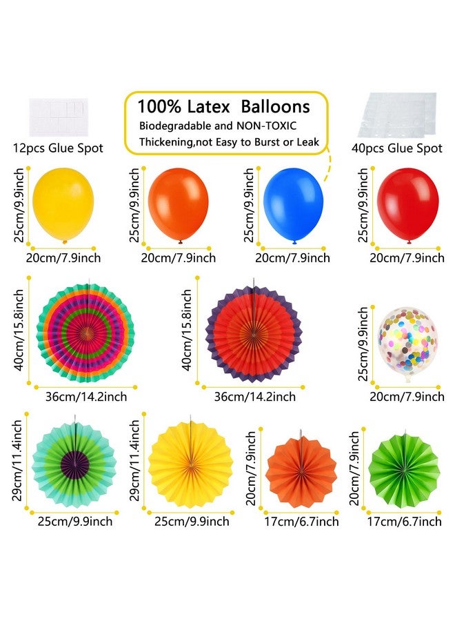 ZERODECO ZERODECO Multicoloured Birthday Decorations, 3D Butterfly Wall Decor Colorful Paper Honeycomb Fans Pompoms Balloons for Kids Baby Adults Boys Girls Multicoloured Birthday Party Decorations  - Image 4