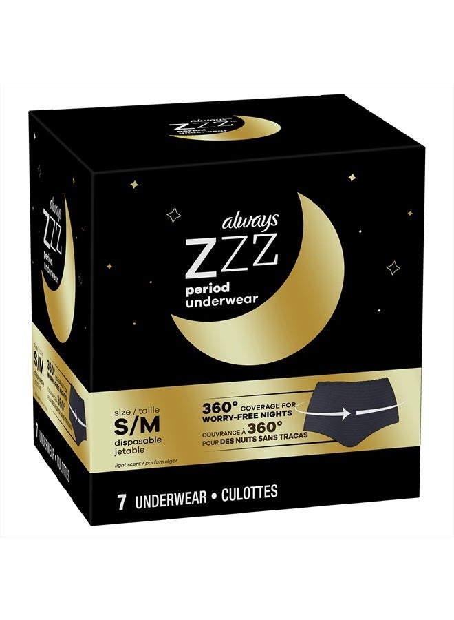 Always ZZZ Overnight Disposable Period Underwear for Women Size S/M, 360 Degrees Coverage, 7 Count - Image 2