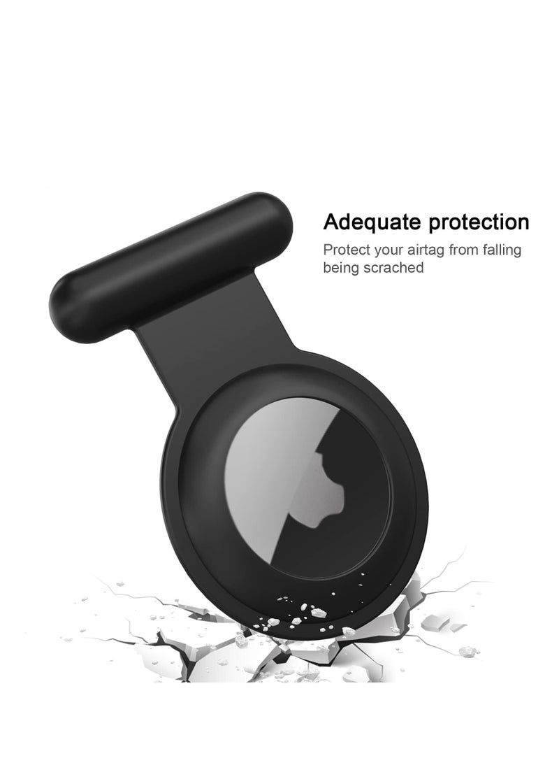 Silicone Airtag Case with Invisible Pin, Hidden for Apple Airtag Protective Cover for Clothing Backpack Luggage (White/Grey/Black/Blue)  - Image 2