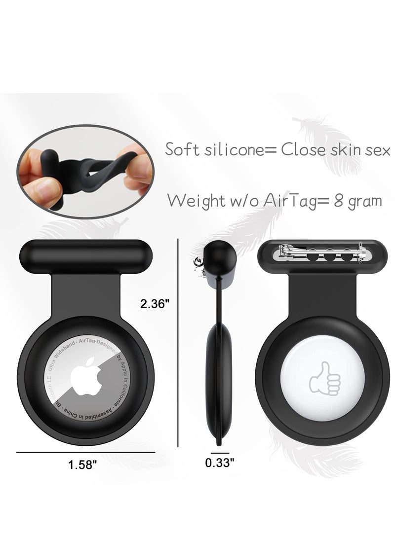 Silicone Airtag Case with Invisible Pin, Hidden for Apple Airtag Protective Cover for Clothing Backpack Luggage (White/Grey/Black/Blue)  - Image 5