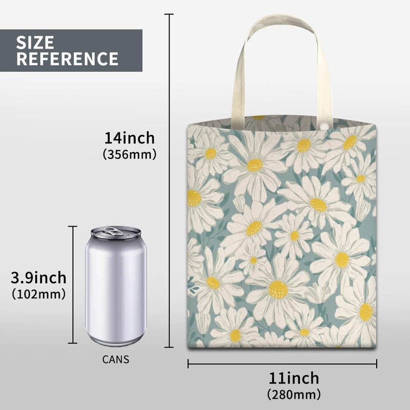ABUIFDK Car Trash Can, Cute Car Trash Bag, Hanging Car Organizer and Storage Bag, Trash Bin for Car Accessories, Vehicle, Travelling, Camping Cute Blue White Daisy - Image 5