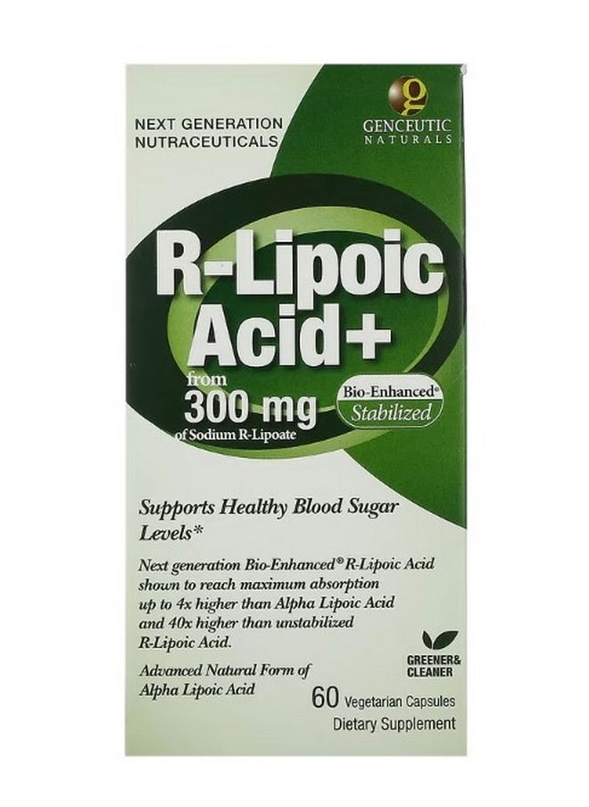 Genceutic Naturals - R Lipoic Acid 300 mg 60 Vegetarian Capsules - Image 1