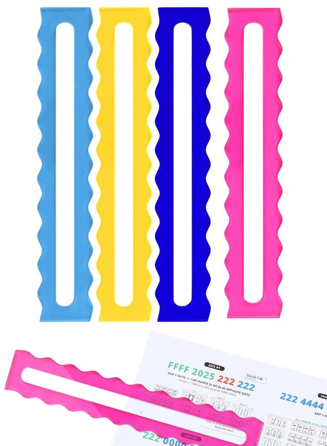 4 Pack Colorful Acrylic Mahjong Guide Line Finder Helper - Image 1