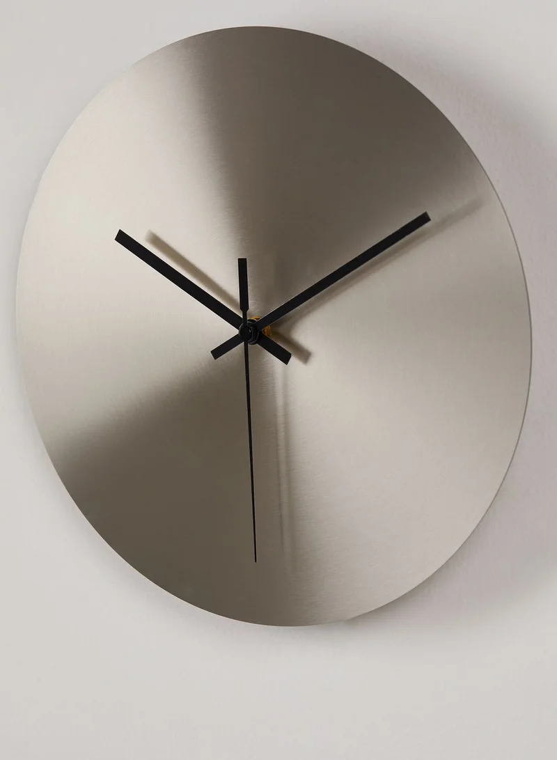 Noire Edit Silver Steel Wall Clock