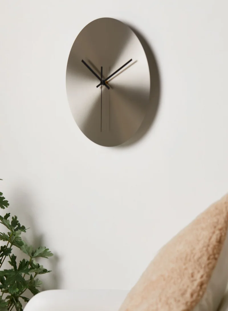 Noire Edit Silver Steel Wall Clock