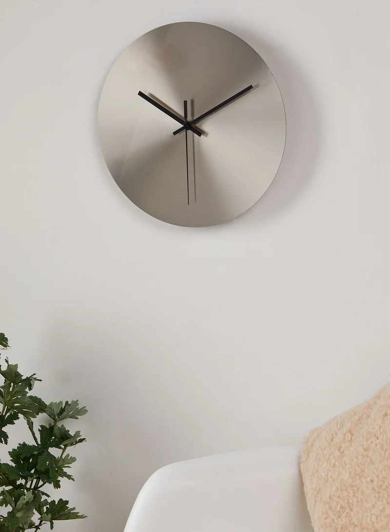 Noire Edit Silver Steel Wall Clock