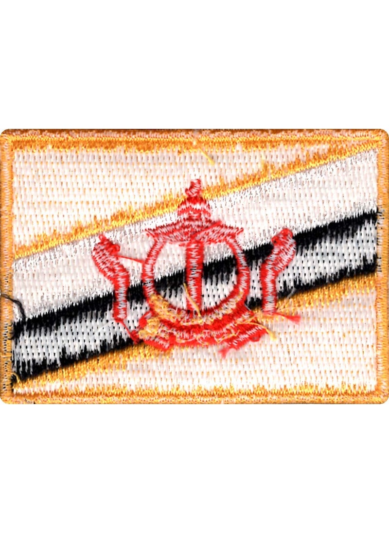 Artist Unknown Brunei Flag Applique Embroidered Sweing Patch Suitable for Jackets, Bags, T-Shirts, Jeans, Pants, Outdoor Clothing ; Size: 7cm x 5cm ; Imported from Malaysia (1 Piece).  - Image 2