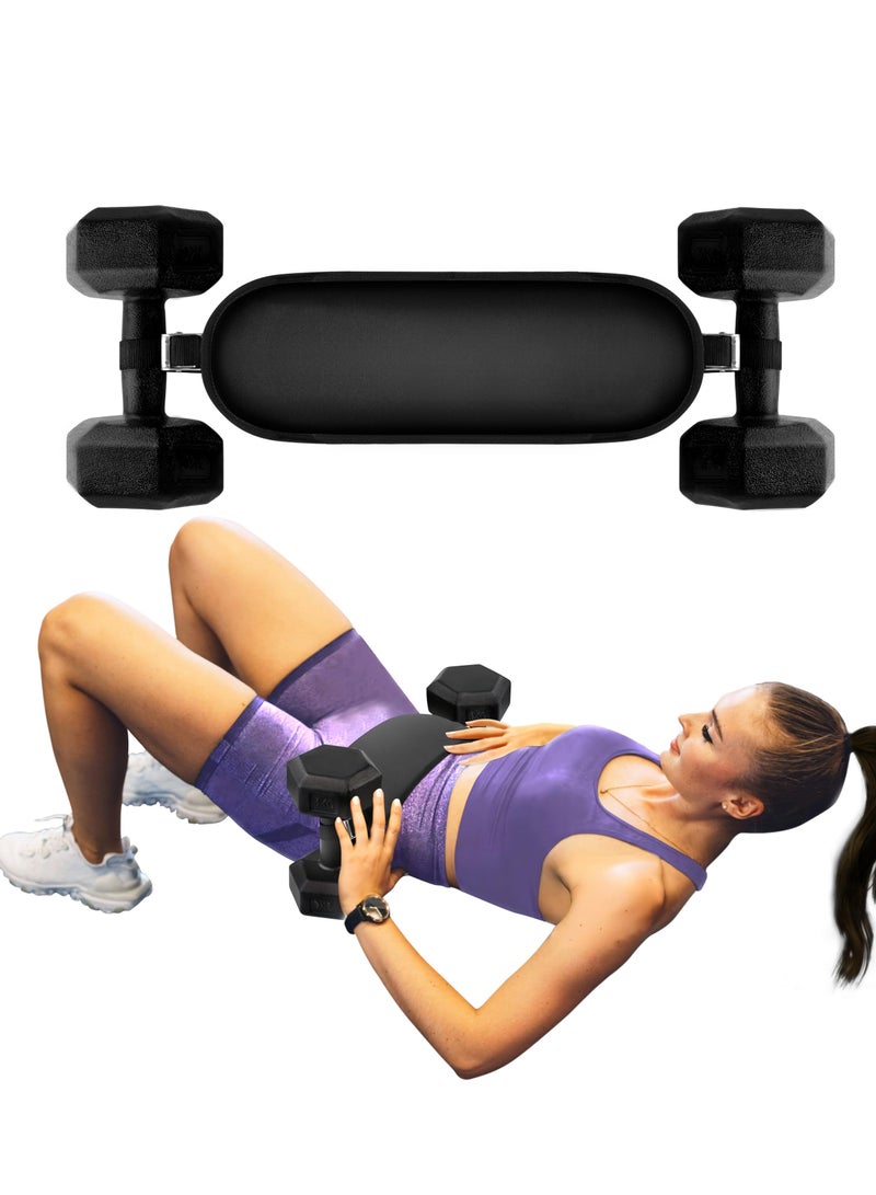 KASTWAVE حزام مزدوج سميك مبطن لعضلات الورك - حزام دعم جسر الأرداف من الجلد غير القابل للانزلاق للدمبلز، والكيتلبلز، وألواح الإمساك | قفل من الفولاذ المقاوم للصدأ لتمارين الأرداف في المنزل أو صالة الألعاب الرياضية - Image 1
