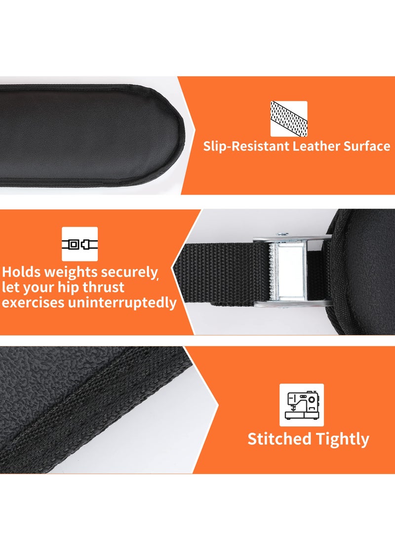 KASTWAVE حزام مزدوج سميك مبطن لعضلات الورك - حزام دعم جسر الأرداف من الجلد غير القابل للانزلاق للدمبلز، والكيتلبلز، وألواح الإمساك | قفل من الفولاذ المقاوم للصدأ لتمارين الأرداف في المنزل أو صالة الألعاب الرياضية - Image 5
