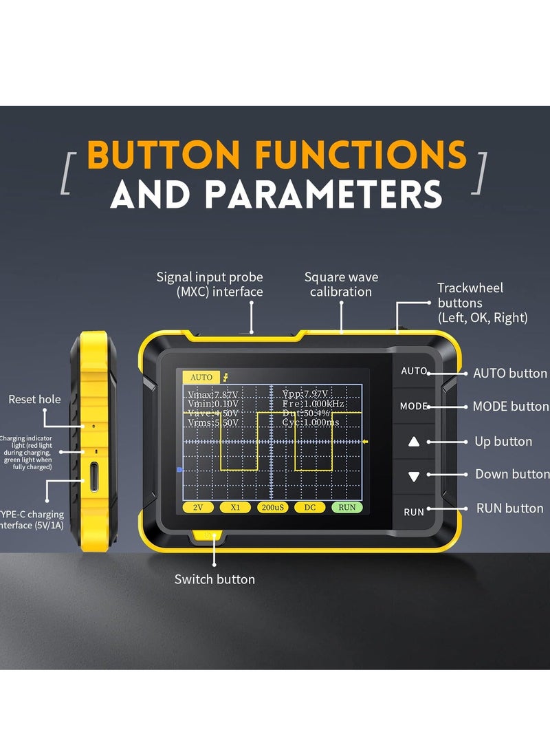 Generic DSO152 Oscilloscope - Portable Handheld Digital Oscilloscope Kit with 2.8" TFT Display, 2.5MS/s High Sampling Rate, 200KHz Bandwidth, Trigger Function Auto/Normal/Single  - Image 4