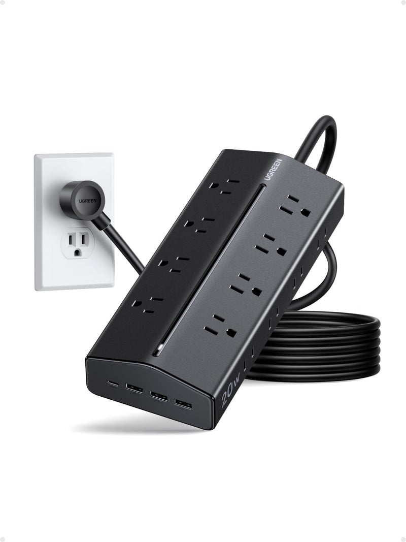 UGREEN Power Strip, 20 in 1 with 20W USB C Fast Charging[16AC + 1USB C + 3USB A][Wider Outlet Spacing] 1.5M Durable Extension Cord for Home/Office/Dorm/Travel, TUV Listed - Image 1