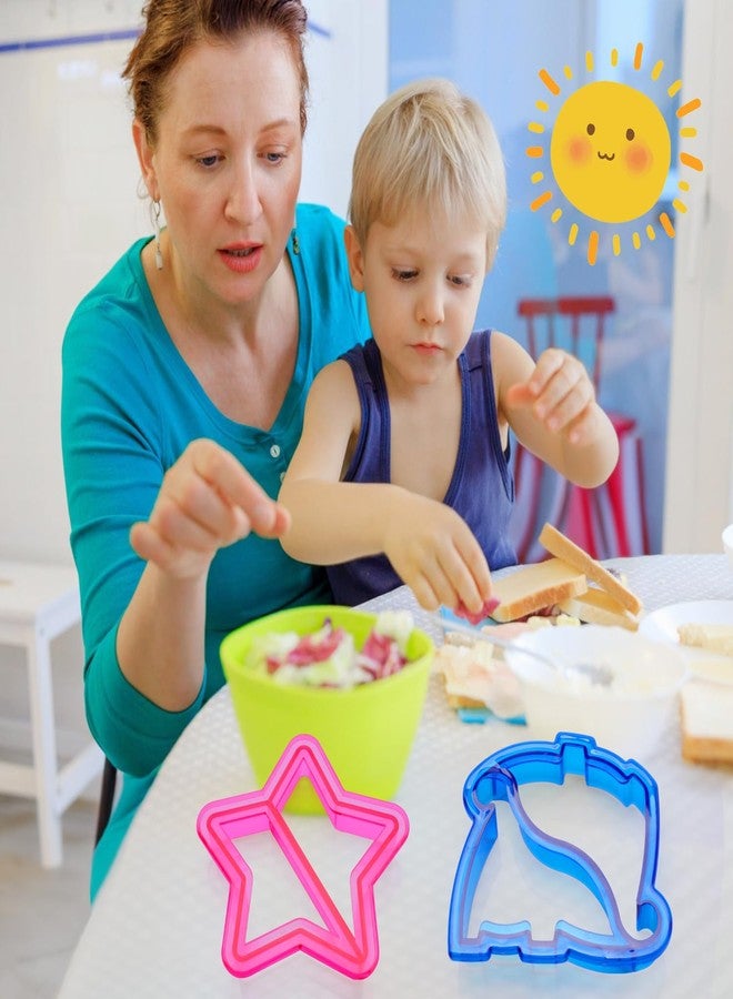 Doiaz Sandwich Bread Cutters Vegetable Shapes for Lunch Bento Box Accessories Kit Includes Fruit Cutter, Animal Food Picks, Cookie Cutters, Fun Stickers, Easy to Use - Image 2