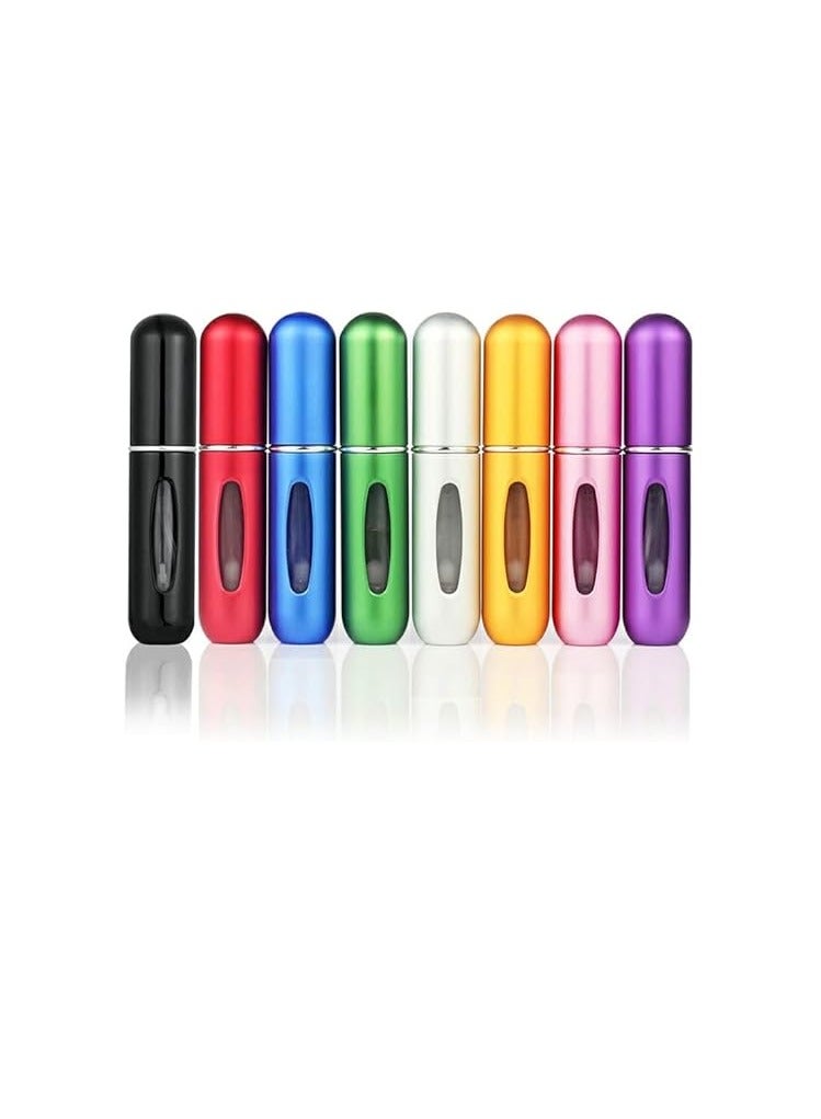 زجاجة عطر صغيرة فاخرة قابلة لاعادة الملء بسعة 5 مل، زجاجة بخاخ دائرية فارغة لمستحضرات التجميل للسفر (لون فوشيا غير لامع) - Image 2