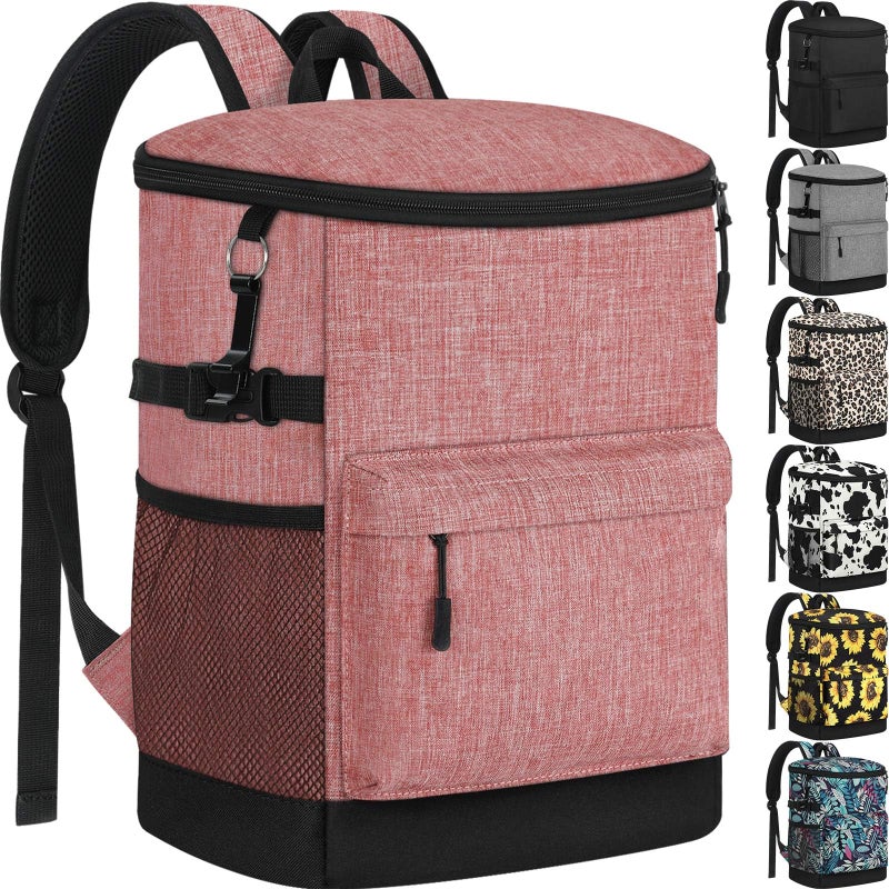 Tenot Cooler Backpack 33 Cans Backpack Coolers Insulated Leak Proof Soft Beach Cooler Bag for Men Women Ice Chest Backpack Camping Hiking Picnic Travel Cooler Lunch Backpack Pink - Image 2