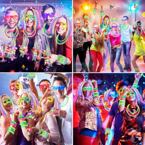 OLUPP Glow in the Dark Party Supplies 264 PCS Light Up Party Favors with LED GlassesGlow SticksFinger LightsLED Hair ClipsSlingshotGlasses MoldsButterfly Bracelet for BirthdayRavesNew Year - Image 5