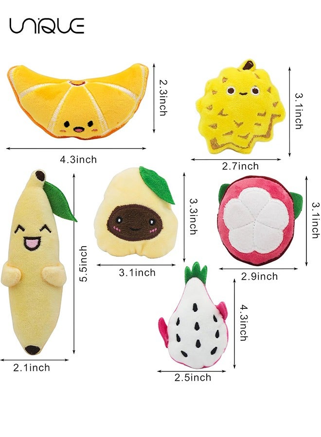 Unique Cat Catnip Toy for Cats, 6 Pcs Fruit Type Cat Chew Toy with Catnip, Soft&Cute Plush Cat Toys for Indoor Cats to Playing Chewing Teeth Cleaning Cat Interactive Toys (6pcs)  - Image 2