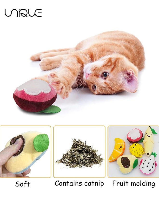Unique Cat Catnip Toy for Cats, 6 Pcs Fruit Type Cat Chew Toy with Catnip, Soft&Cute Plush Cat Toys for Indoor Cats to Playing Chewing Teeth Cleaning Cat Interactive Toys (6pcs)  - Image 3