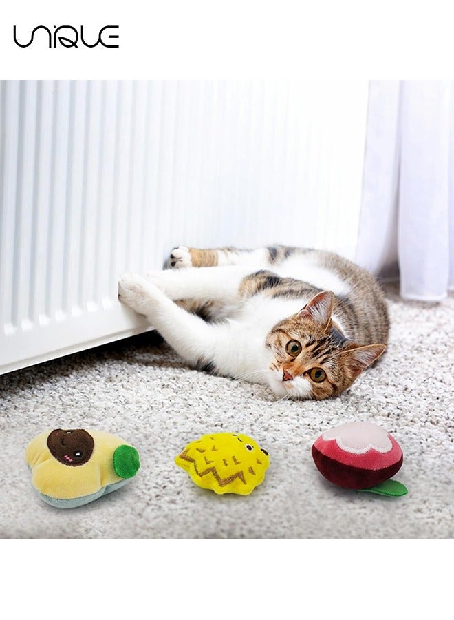Unique Cat Catnip Toy for Cats, 6 Pcs Fruit Type Cat Chew Toy with Catnip, Soft&Cute Plush Cat Toys for Indoor Cats to Playing Chewing Teeth Cleaning Cat Interactive Toys (6pcs)  - Image 5