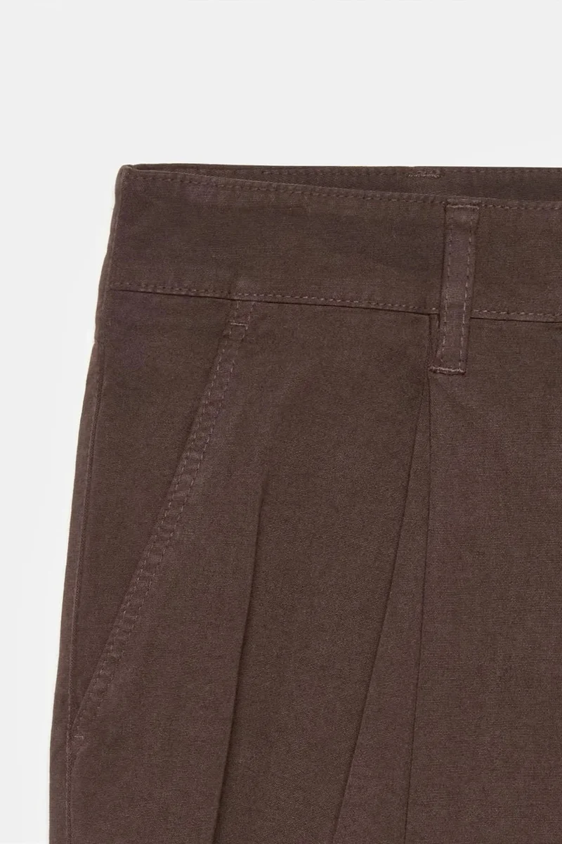 Dilvin Coffee Brown DILVIN Women’s High-waist Wide-leg Poplin Trousers for Women | Best Price UAE